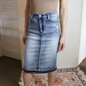 17 Iris Jeans denim midi skirt